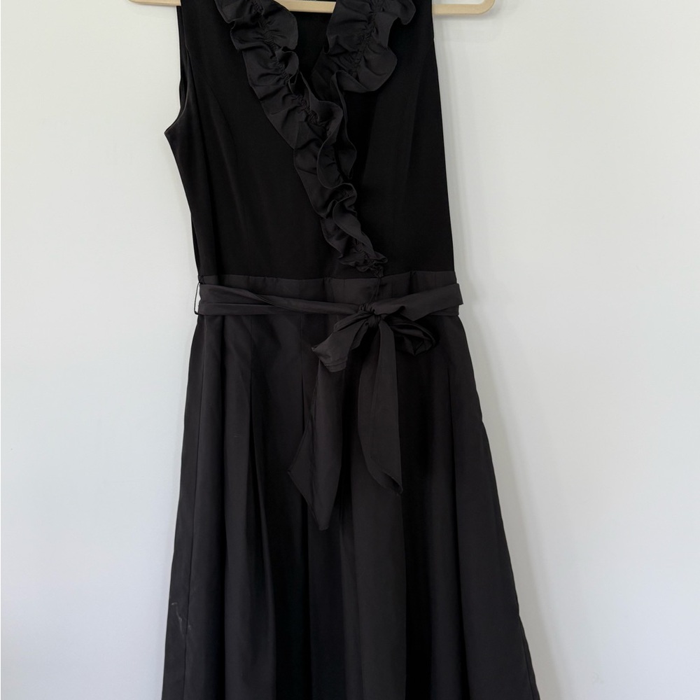 Jessica Howard Black Ruffle Midi Dress